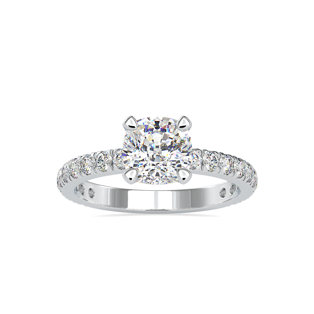 30-Pointer Solitaire Diamond Shank Platinum Ring JL PT 0154   Jewelove.US