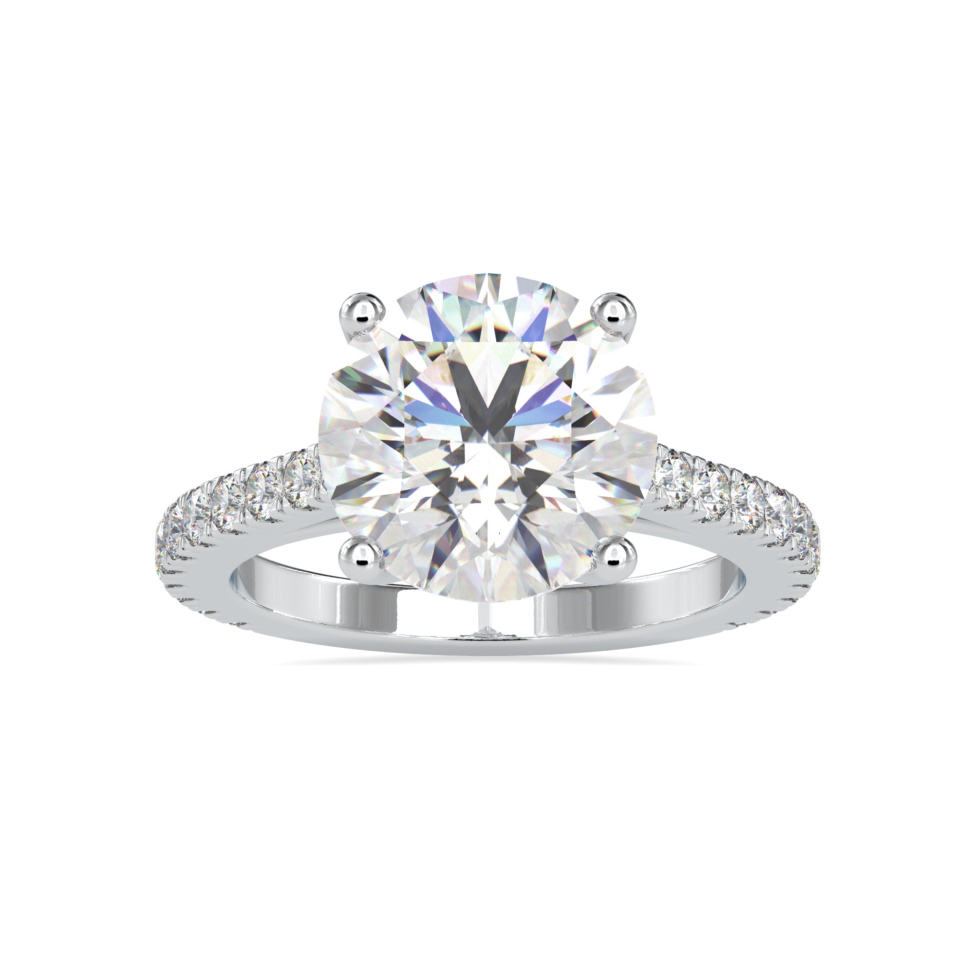0.70 cts. Solitaire Platinum Diamond Shank Engagement Ring JL PT 0159   Jewelove.US