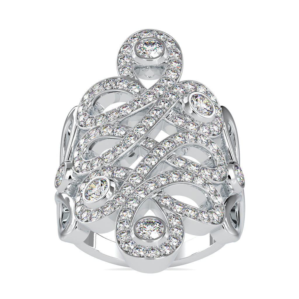 Designer Platinum Diamond Cocktail Engagement Ring JL PT 0161   Jewelove.US