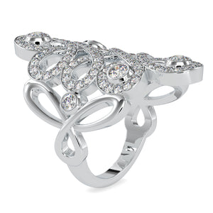 Designer Platinum Diamond Cocktail Engagement Ring JL PT 0161