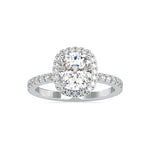 Load image into Gallery viewer, 30-Pointer Solitaire Halo Diamond Shank Platinum Ring JL PT 0162
