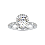 Load image into Gallery viewer, 30-Pointer Solitaire Halo Diamond Shank Platinum Ring JL PT 0162   Jewelove.US
