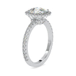 Load image into Gallery viewer, 30-Pointer Solitaire Halo Diamond Shank Platinum Ring JL PT 0162
