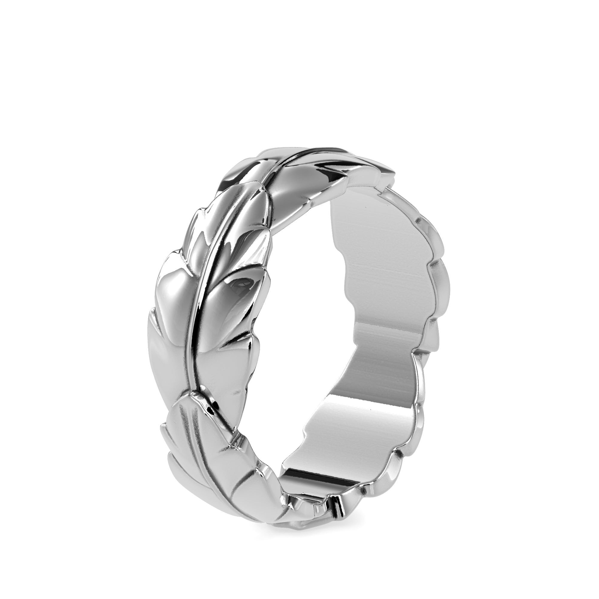 Leaf Designer Platinum Ring JL PT 0164