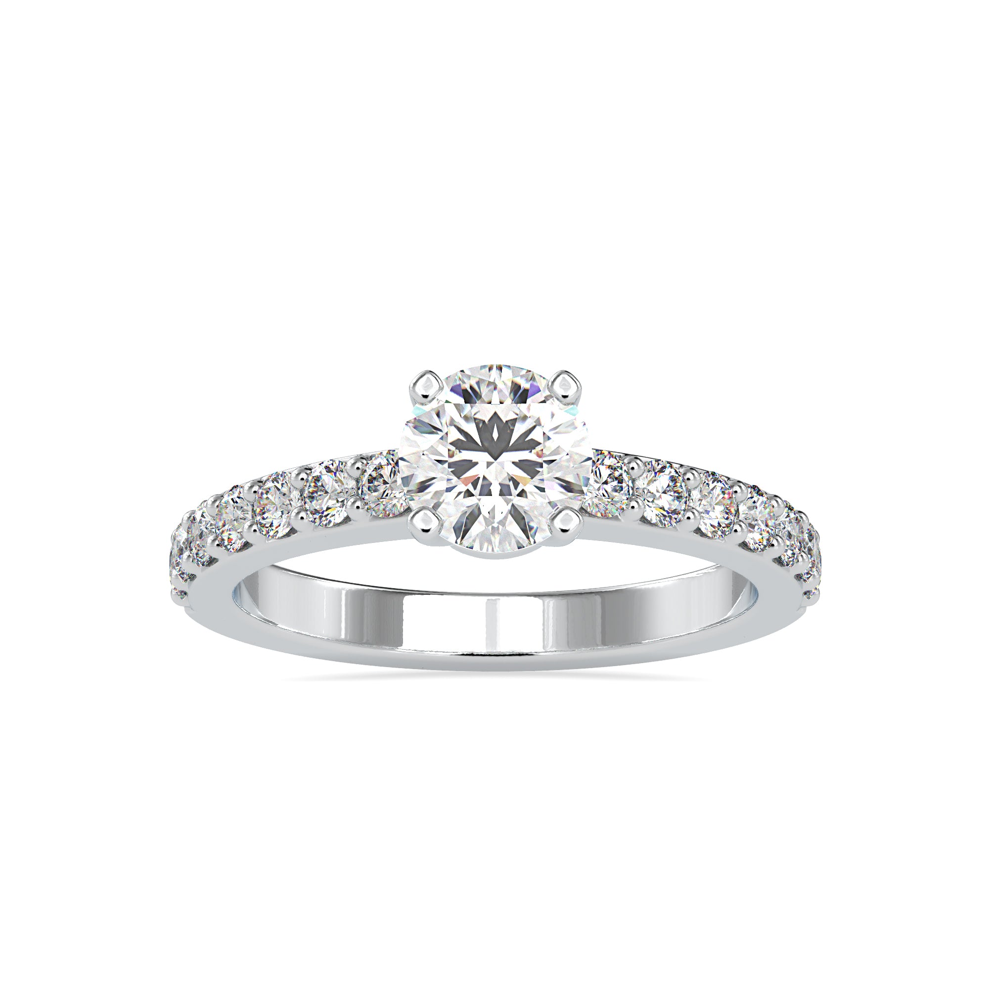 0.30cts. Solitaire Platinum Diamond Shank Engagement Ring JL PT 0169