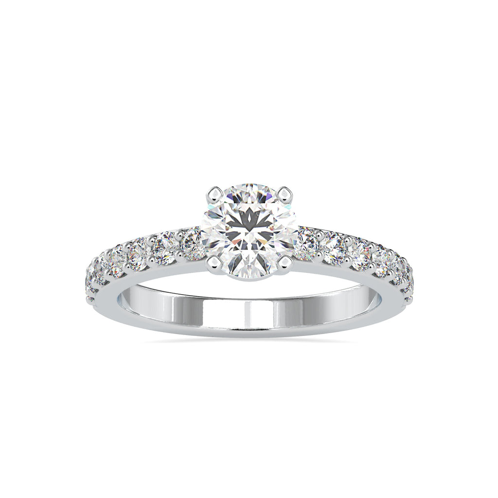 0.50cts. Solitaire Platinum Diamond Shank Engagement Ring JL PT 0169-A   Jewelove.US