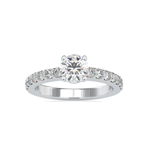 0.50cts. Solitaire Platinum Diamond Shank Engagement Ring JL PT 0169-A   Jewelove.US