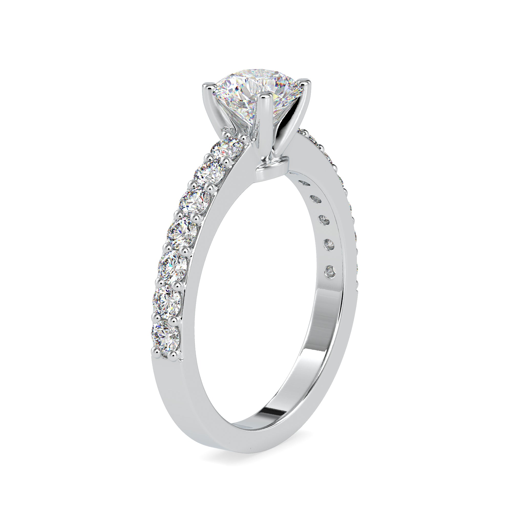 0.30cts. Solitaire Platinum Diamond Shank Engagement Ring JL PT 0169