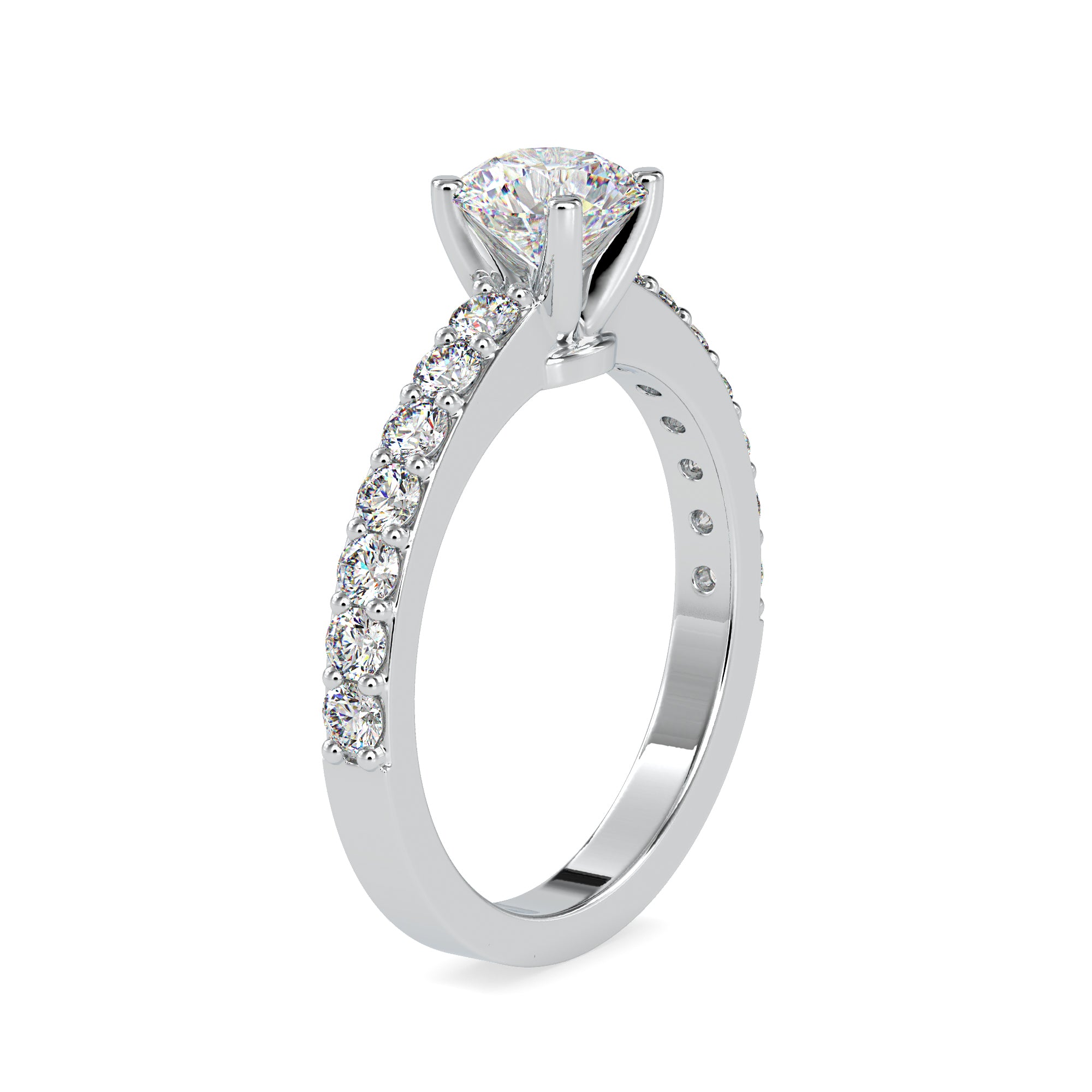 0.30cts. Solitaire Platinum Diamond Shank Engagement Ring JL PT 0169   Jewelove.US