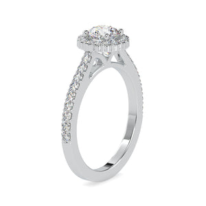 0.30cts. Solitaire Single Halo Diamond Shank Platinum Engagement Ring JL PT 0170   Jewelove.US