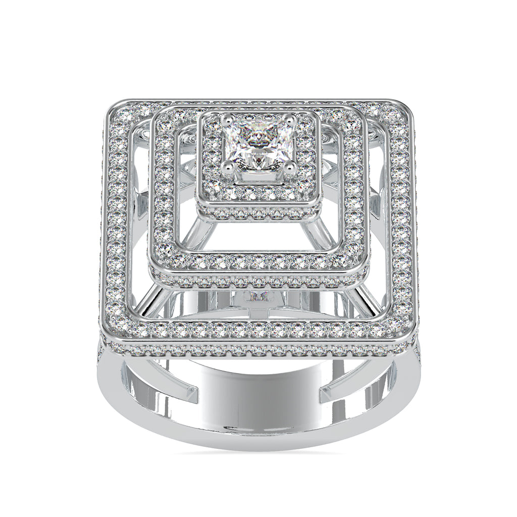 0.30cts. Princess Cut Diamond Solitaire Platinum Triple Halo Split Shank Engagement Ring JL PT 0172   Jewelove.US