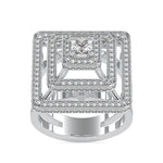 Load image into Gallery viewer, 0.30cts. Princess Cut Diamond Solitaire Platinum Triple Halo Split Shank Engagement Ring JL PT 0172
