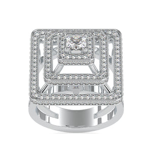 0.30cts. Princess Cut Diamond Solitaire Platinum Triple Halo Split Shank Engagement Ring JL PT 0172