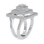 Load image into Gallery viewer, 0.30cts. Princess Cut Diamond Solitaire Platinum Triple Halo Split Shank Engagement Ring JL PT 0172
