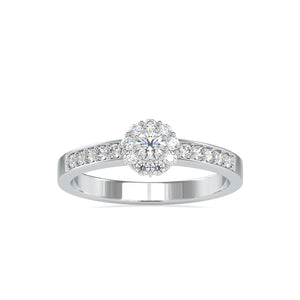 Platinum Diamond Halo Solitaire Engagement Ring JL PT 0177