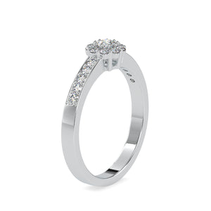 Platinum Diamond Halo Solitaire Engagement Ring JL PT 0177