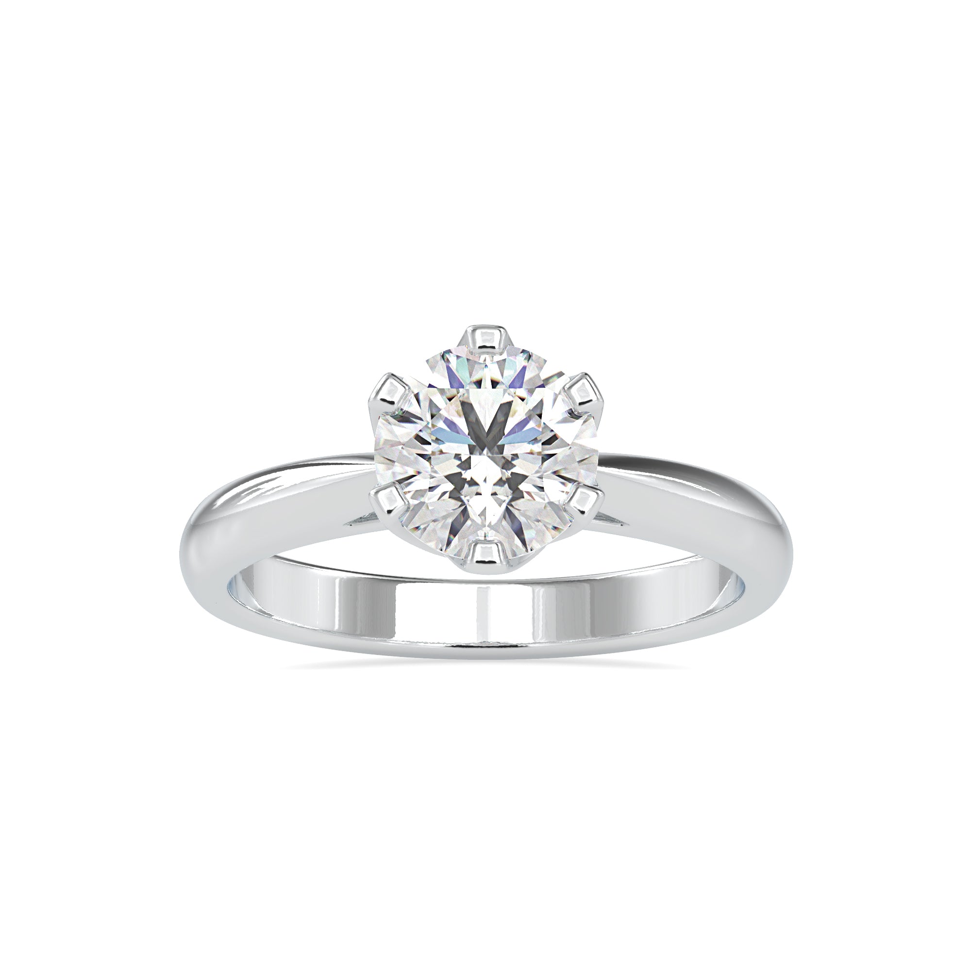 0.50cts. Solitaire 6 Prong Platinum Engagement Ring JL PT 0181