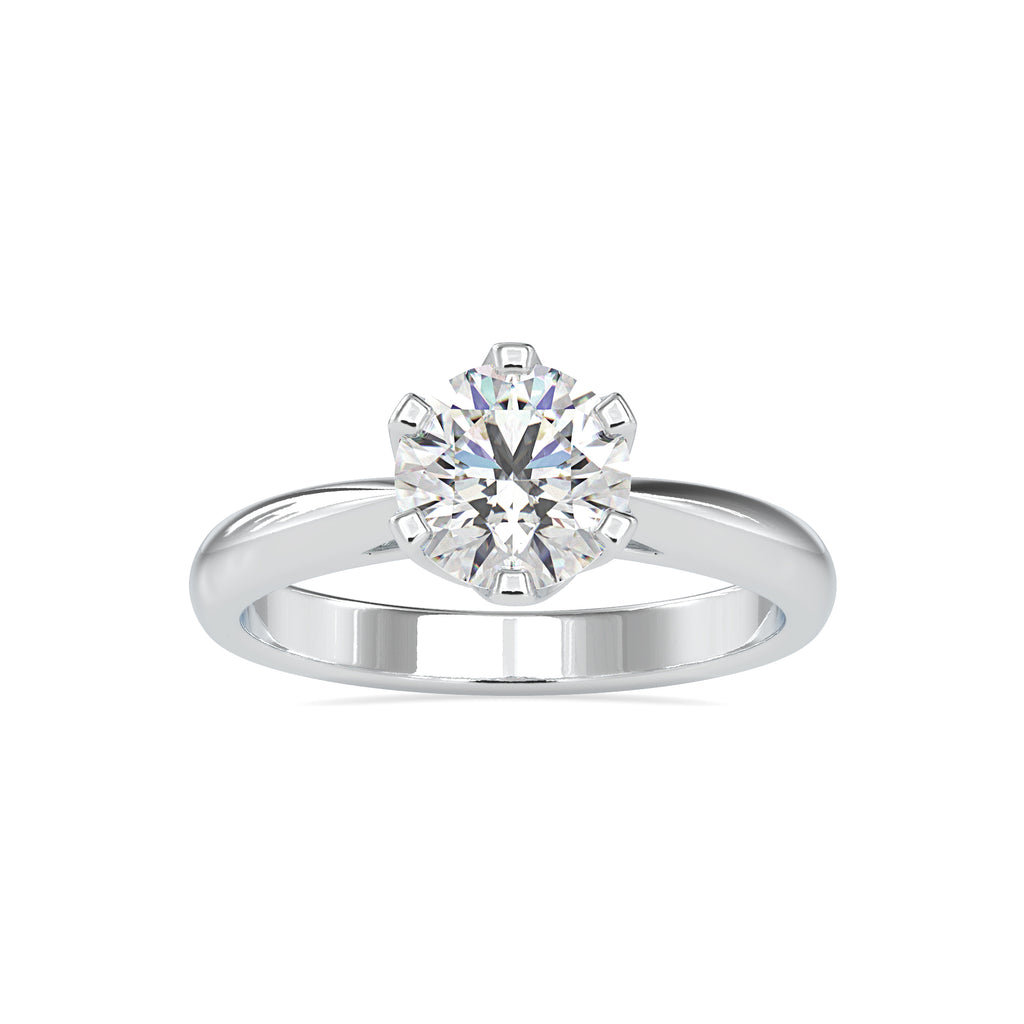 0.50cts. Solitaire 6 Prong Platinum Engagement Ring JL PT 0181   Jewelove.US
