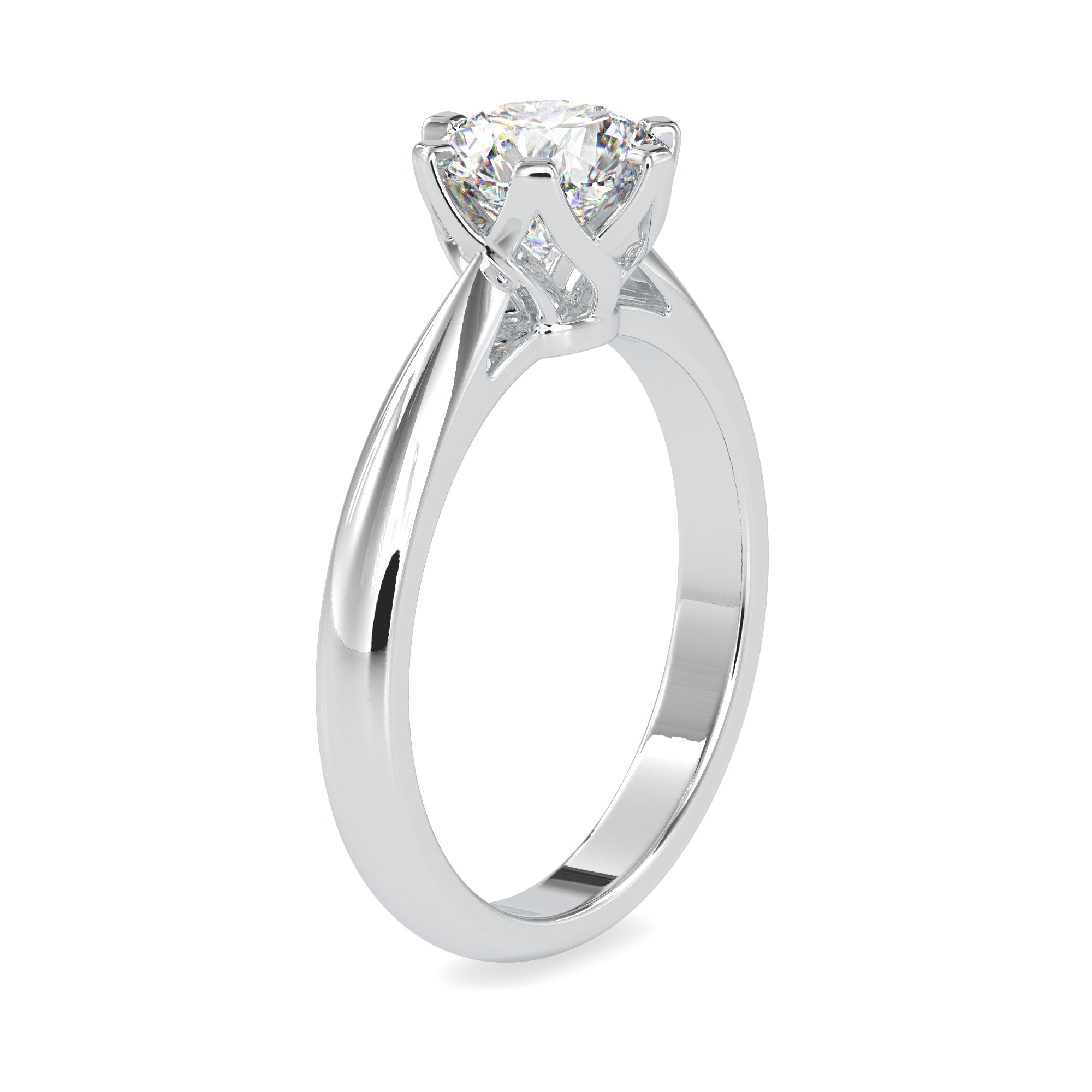 0.50cts. Solitaire 6 Prong Platinum Engagement Ring JL PT 0181