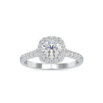Load image into Gallery viewer, 0.30cts. Solitaire Platinum Halo Diamond Shank Engagement Ring JL PT 0191
