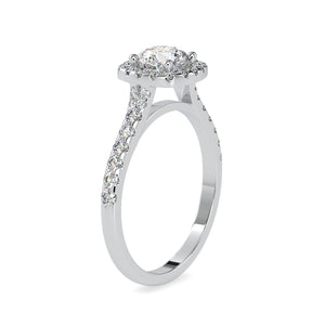 0.30cts. Solitaire Platinum Halo Diamond Shank Engagement Ring JL PT 0191