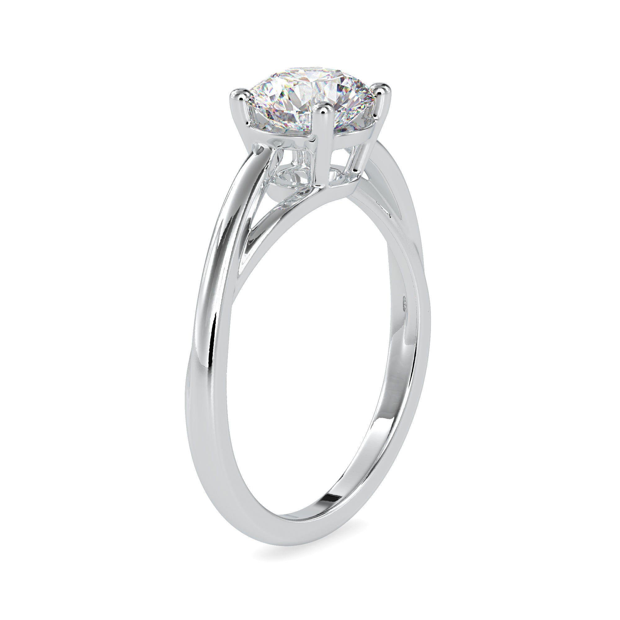 0.50cts. Solitaire Platinum Shank Engagement Ring JL PT 0199