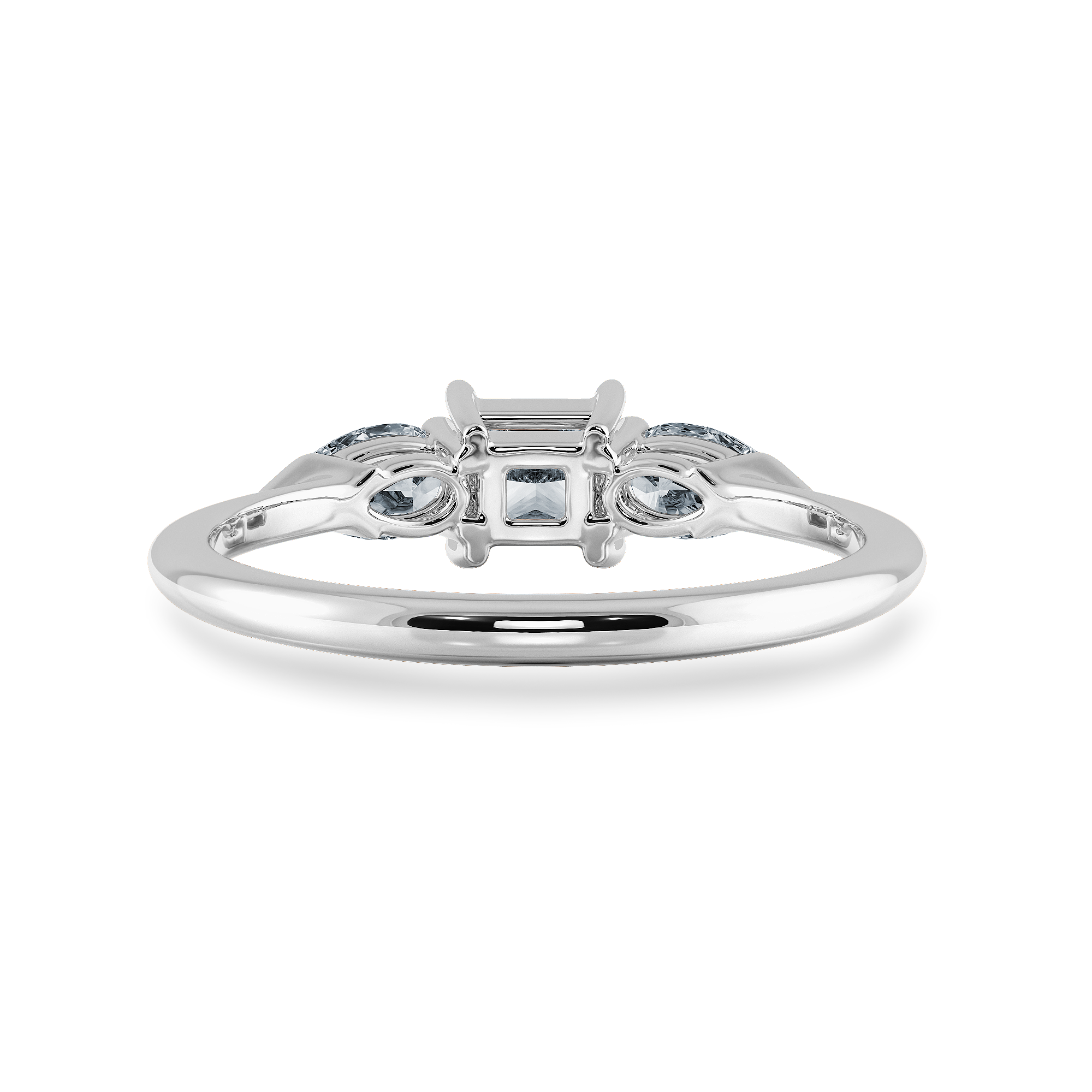 0.30cts Princess Cut Solitaire with Pear Cut Diamond Accents Shank Platinum Ring JL PT 2021   Jewelove.US