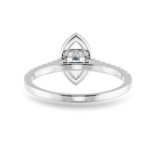 050cts Marquise Cut Solitaire Halo Diamond Shank Platinum Ring JL PT 1201-A   Jewelove.US