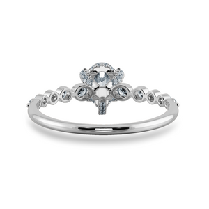 0.70cts Pear Cut Solitaire Halo Diamond Accents Platinum Ring JL PT 2009-B   Jewelove.US