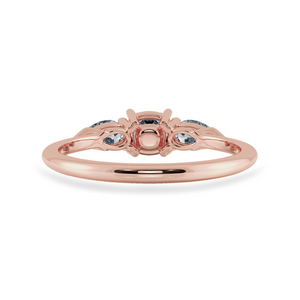 0.30cts. Cushion Cut Solitaire with Pear Cut Diamond Accents 18K Rose Gold Ring JL AU 1203R   Jewelove.US