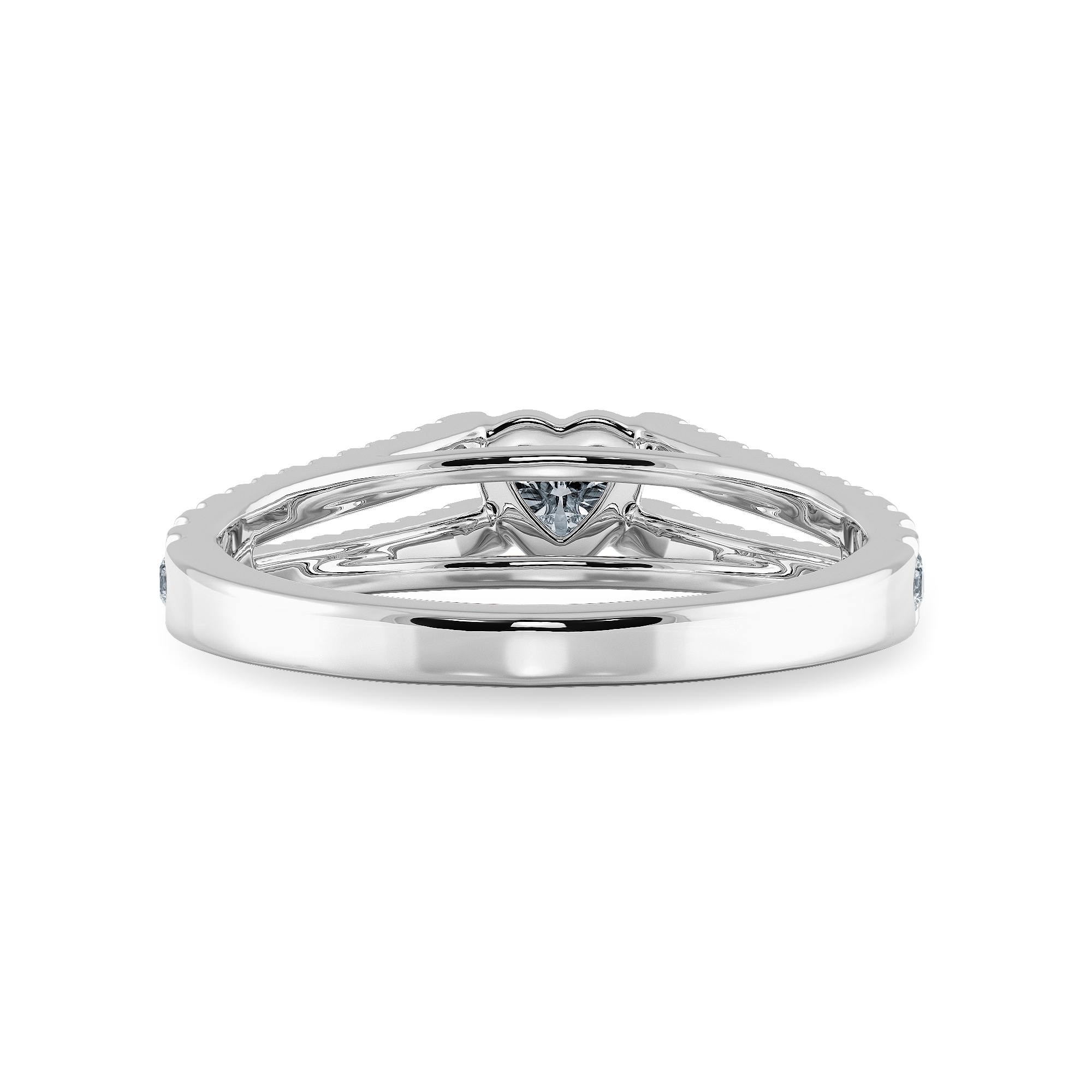 0.50cts Heart Cut Solitaire Diamond Split Shank Platinum Ring JL PT 1181-A   Jewelove.US