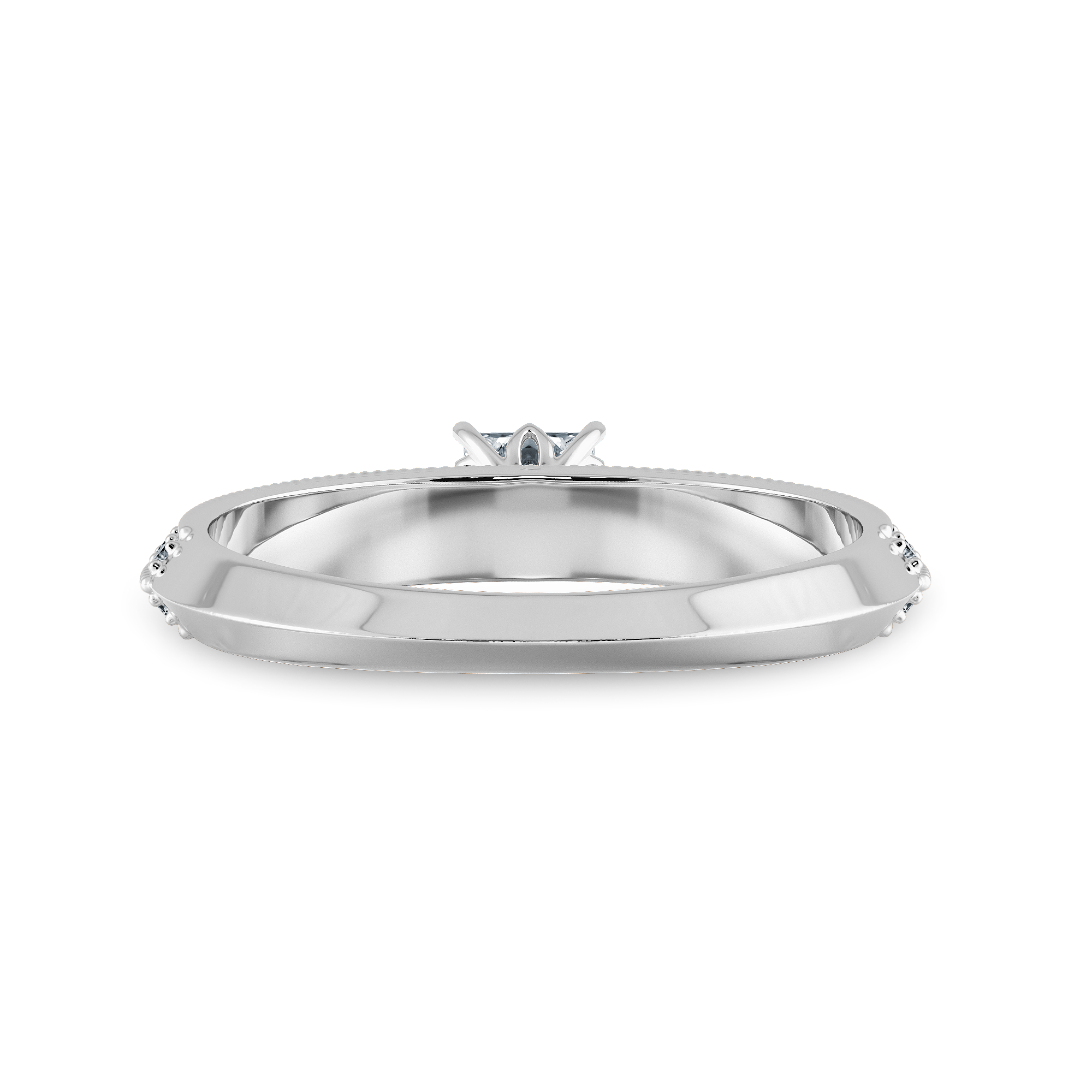 0.50cts Princess Cut Solitaire Diamond Split Shank Platinum Ring JL PT 1186-A   Jewelove.US