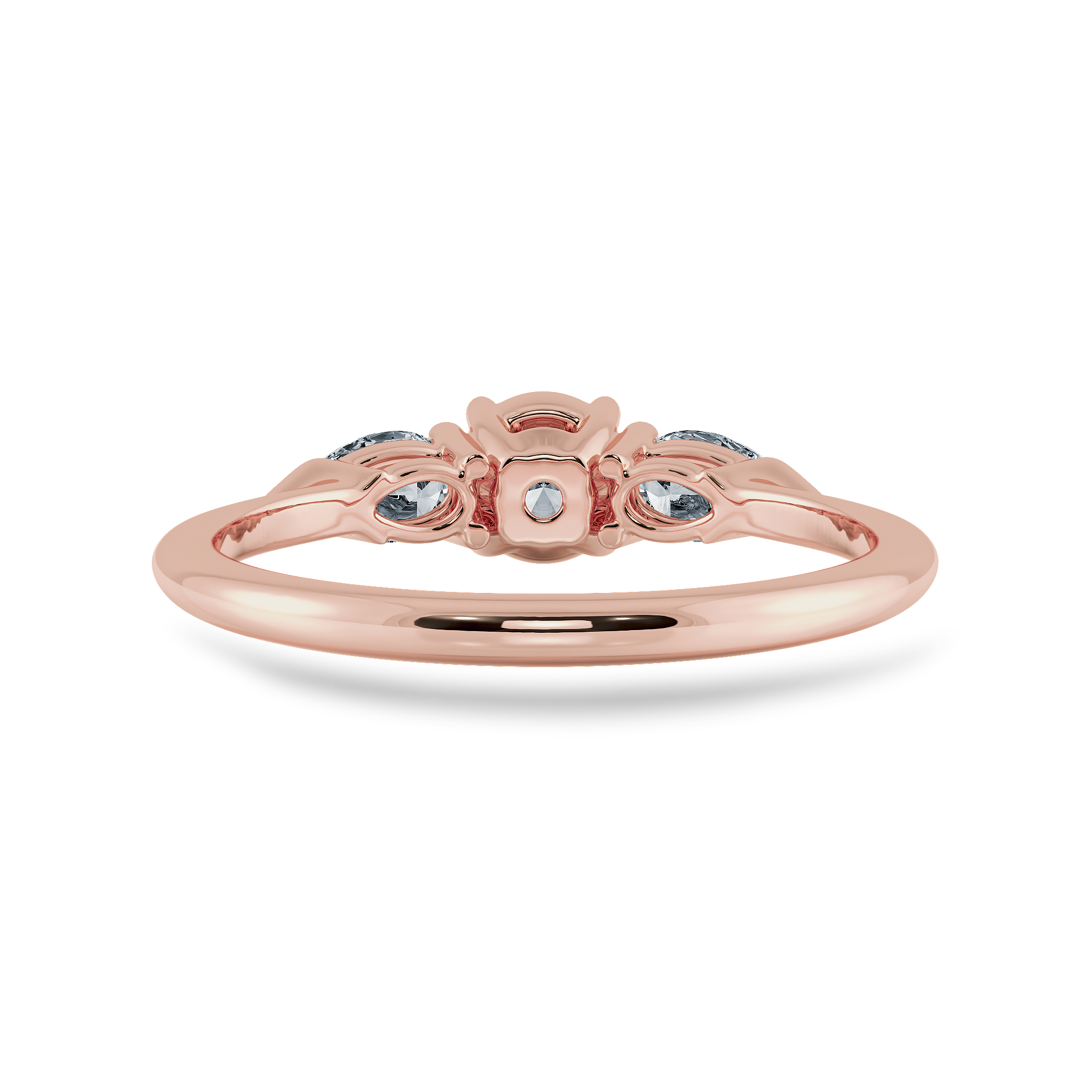 0.20 cts. Solitaire with Pear Cut Diamond Accents 18K Rose Gold Ring JL AU 2020R-C   Jewelove.US