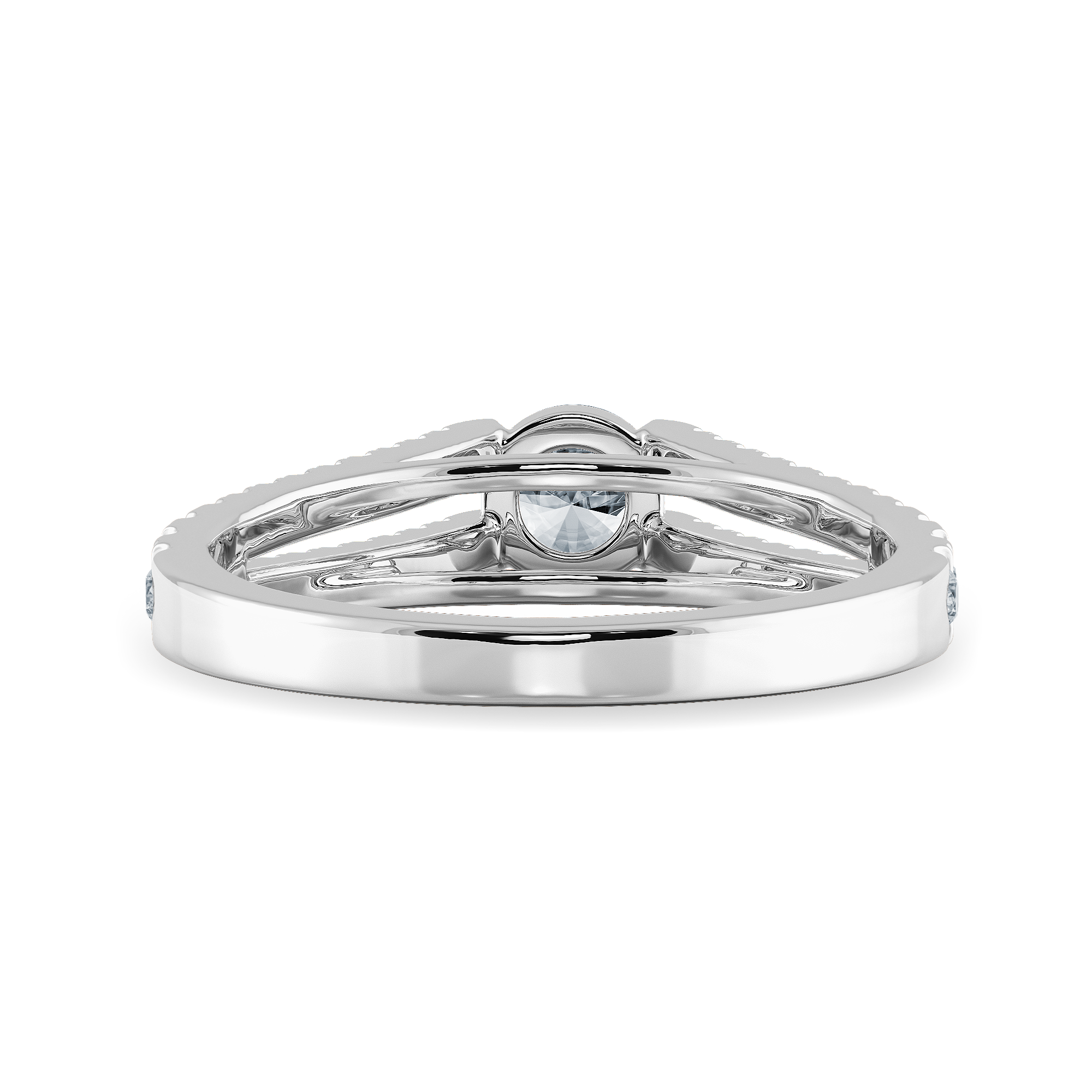 20 Pointer Diamond Split Shank Platinum Ring JL PT 1177-A   Jewelove.US