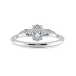 Load image into Gallery viewer, 0.50cts Oval Cut Solitaire with Pear Diamond Accents Platinum Ring JL PT 1206-A   Jewelove.US
