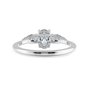 0.50cts Oval Cut Solitaire with Pear Diamond Accents Platinum Ring JL PT 1206-A   Jewelove.US