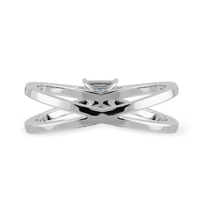 50-Pointer Princess Cut Solitaire Diamond Split Shank Platinum Ring JL PT 1170-A   Jewelove.US
