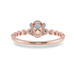 0.50cts. Oval Cut Solitaire Halo Diamond Accents 18K Rose Gold Ring JL AU 2008R-A   Jewelove.US