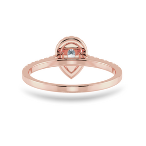 0.30cts. Pear Cut Solitaire Halo Diamond Shank 18K Rose Gold Ring JL AU 1200R   Jewelove.US