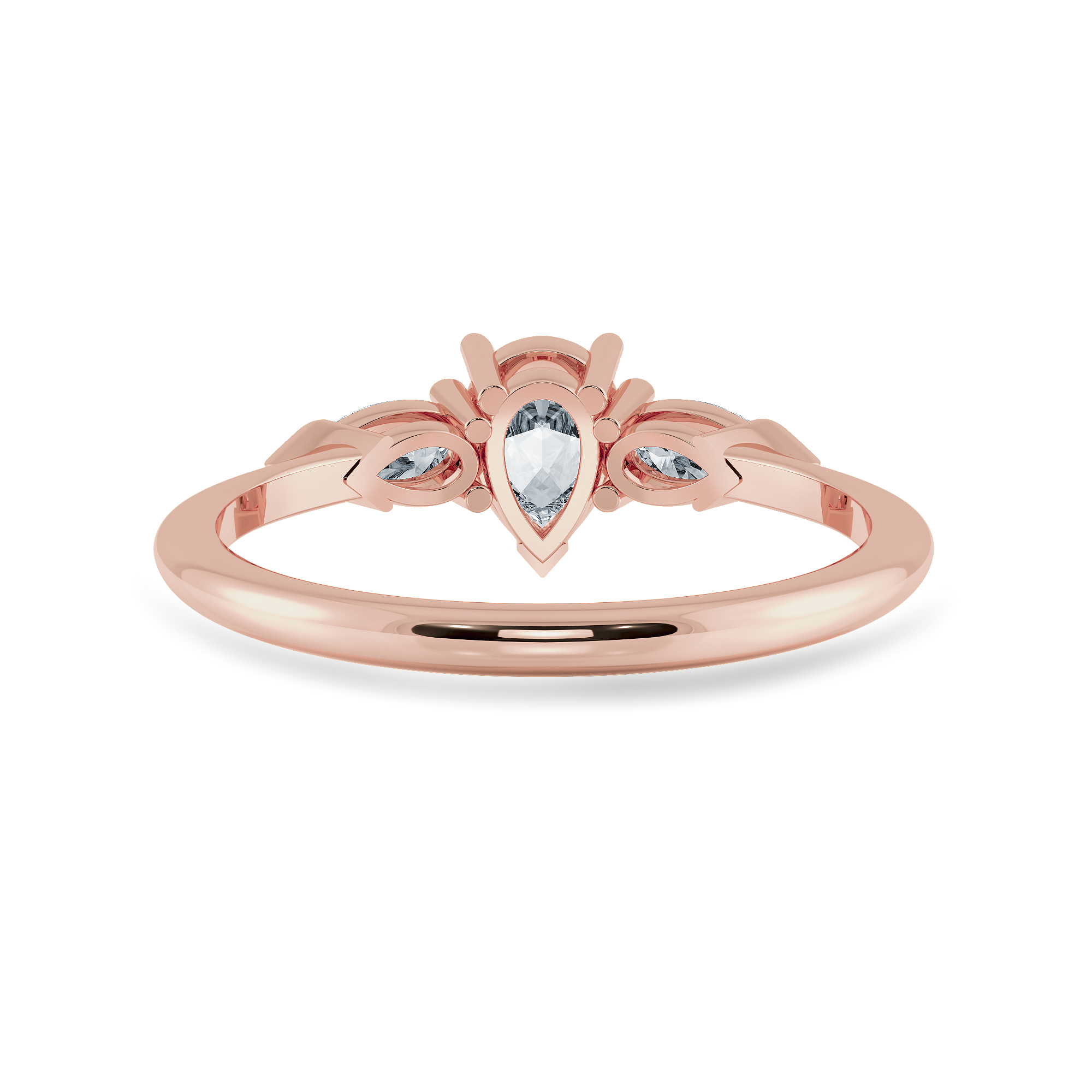 0.30cts. Pear Cut Solitaire Diamond Accents 18K Rose Gold Ring JL AU 1207R   Jewelove.US