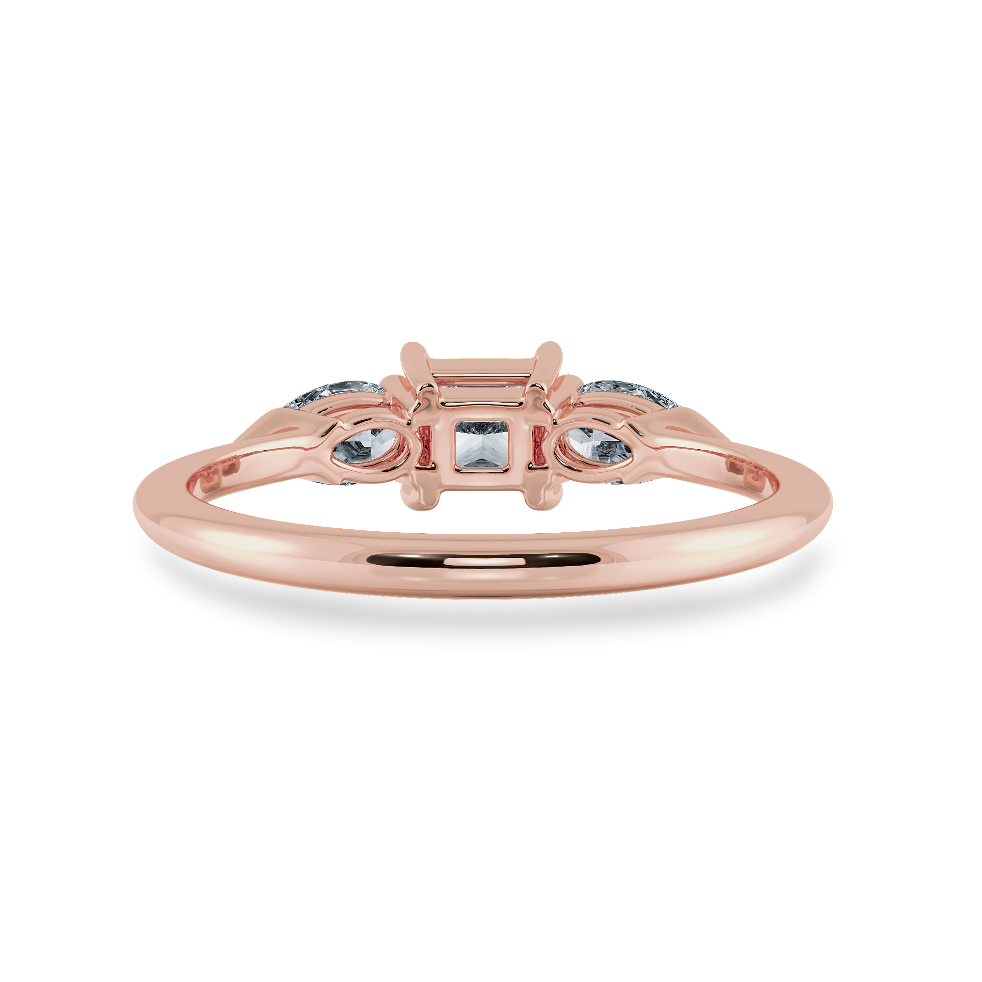 0.20cts. Princess Cut Solitaire with Pear Cut Diamond Diamond 18K Rose Gold Ring JL AU 2021R-C   Jewelove.US