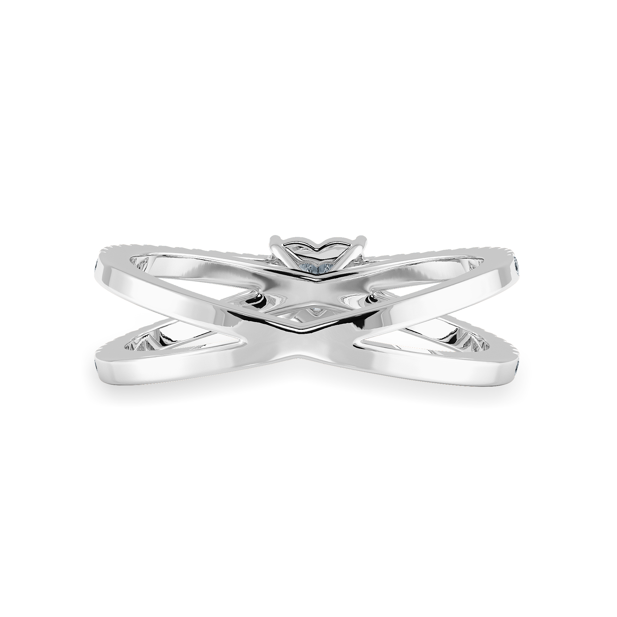 50-Pointer Heart Cut Solitaire Diamond Split Shank Platinum Ring JL PT 1173-A   Jewelove.US