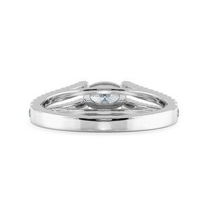 0.50cts Oval Cut Solitaire Diamond Split Shank Platinum Ring JL PT 1182-A   Jewelove.US