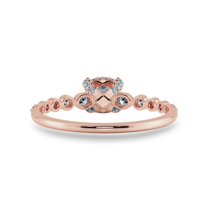 0.30cts. Cushion Cut Solitaire Halo Diamond Accents 18K Rose Gold Ring JL AU 2005R   Jewelove.US