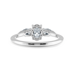 Load image into Gallery viewer, 0.70cts Oval Cut Solitaire with Pear Diamond Accents Platinum Ring JL PT 1206-B   Jewelove.US
