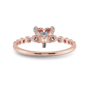 0.70cts. Heart Cut Solitaire Halo Diamond Accents 18K Rose Gold Ring JL AU 2007R-B   Jewelove.US