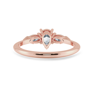 0.50cts. Pear Cut Solitaire Diamond Accents 18K Rose Gold Ring JL AU 1207R-A   Jewelove.US