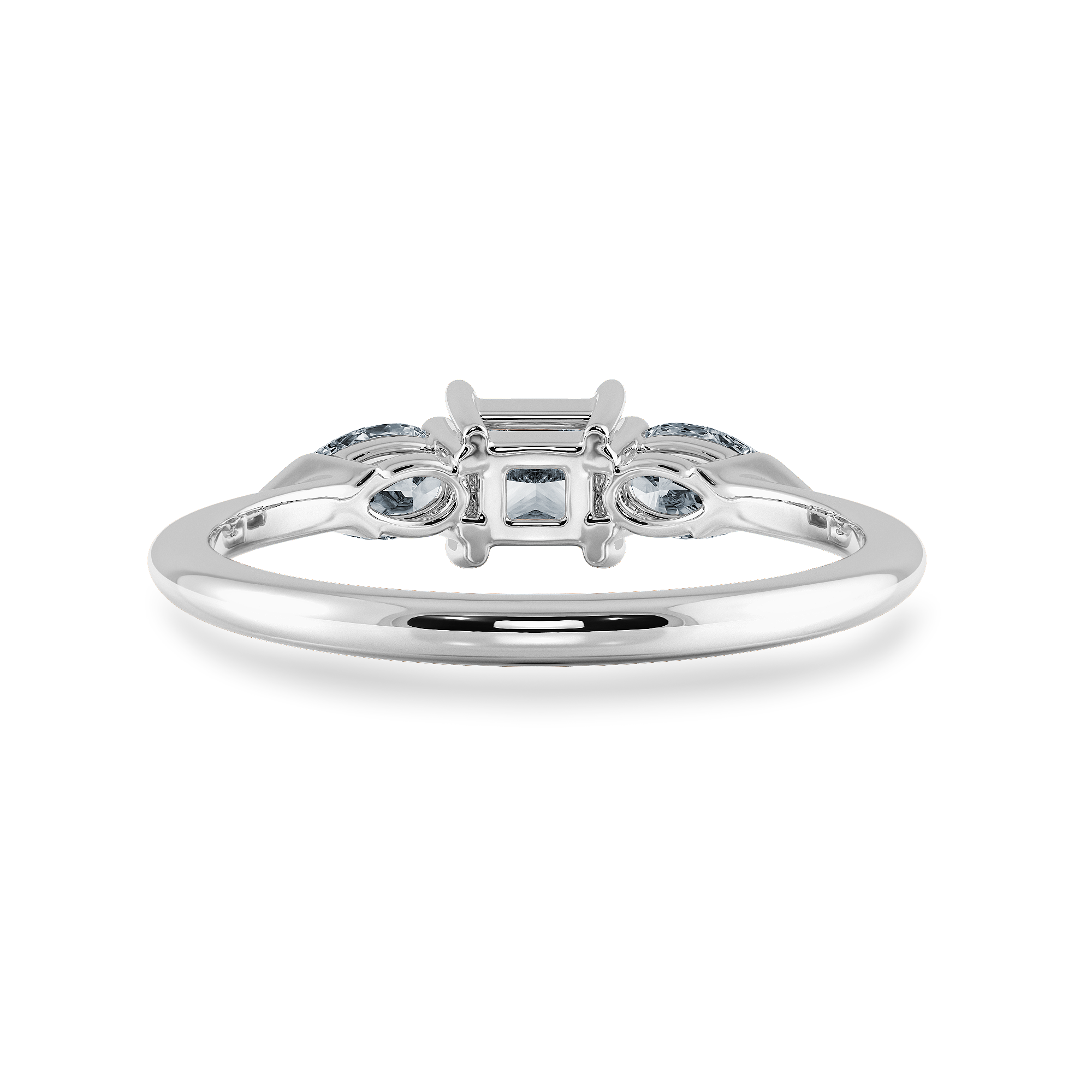 0.20cts Pointer Princess Cut with Pear Cut Diamond Accents Shank Platinum Ring JL PT 2021-C   Jewelove.US