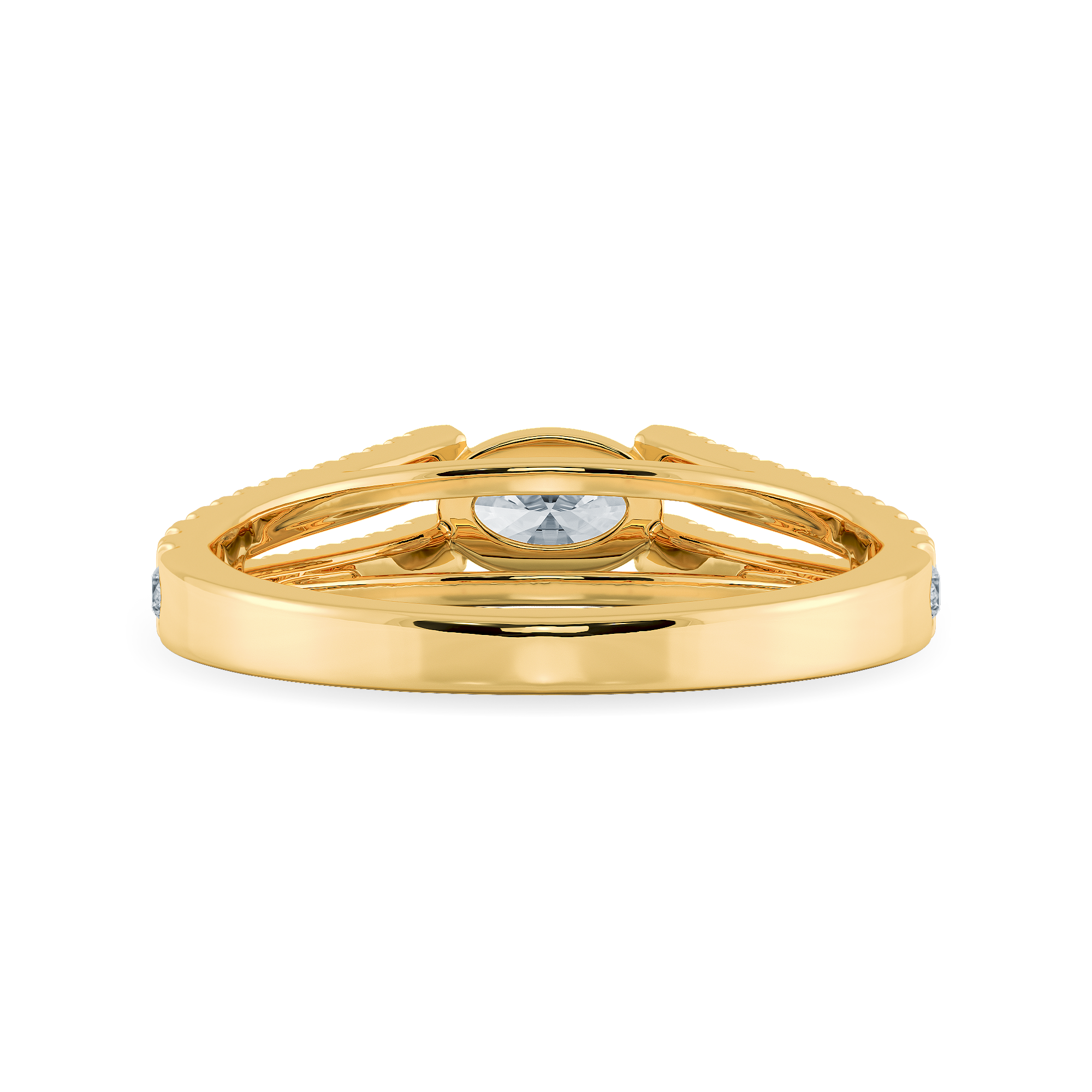 0.50cts. Oval Cut Solitaire Diamond Split Shank 18K Yellow Gold Ring JL AU 1182Y-A   Jewelove.US