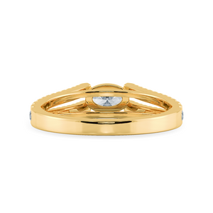 0.50cts. Oval Cut Solitaire Diamond Split Shank 18K Yellow Gold Ring JL AU 1182Y-A   Jewelove.US